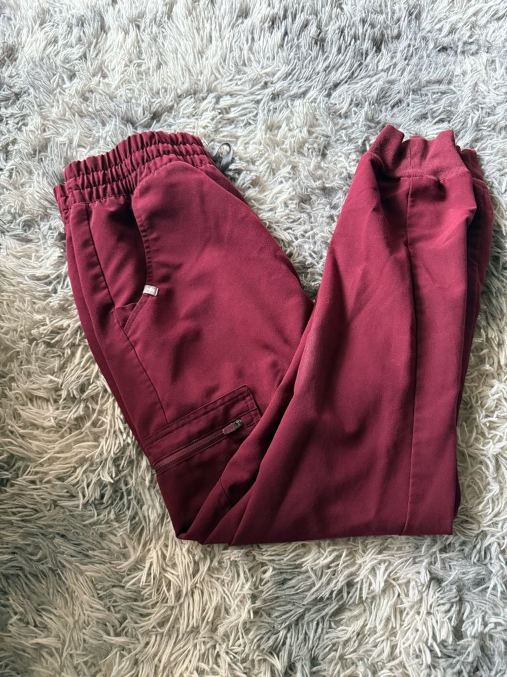 Figs Burgundy Track Jogger Pants